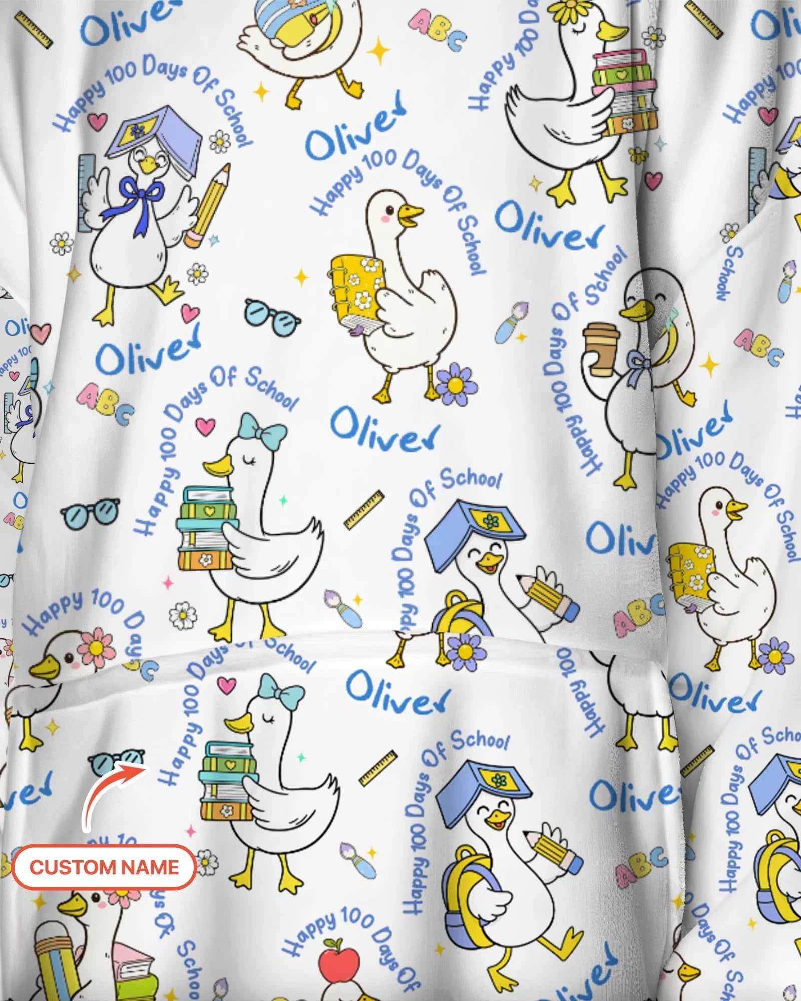 Custom Name Goose Happy 100 Days Of School