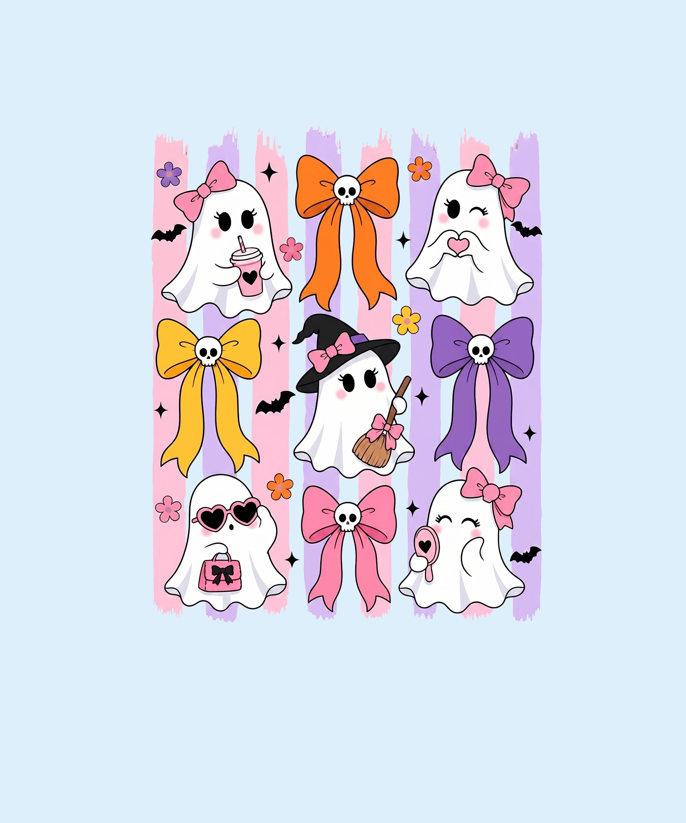 Personalized Pink Bow Ghost Coquette Halloween