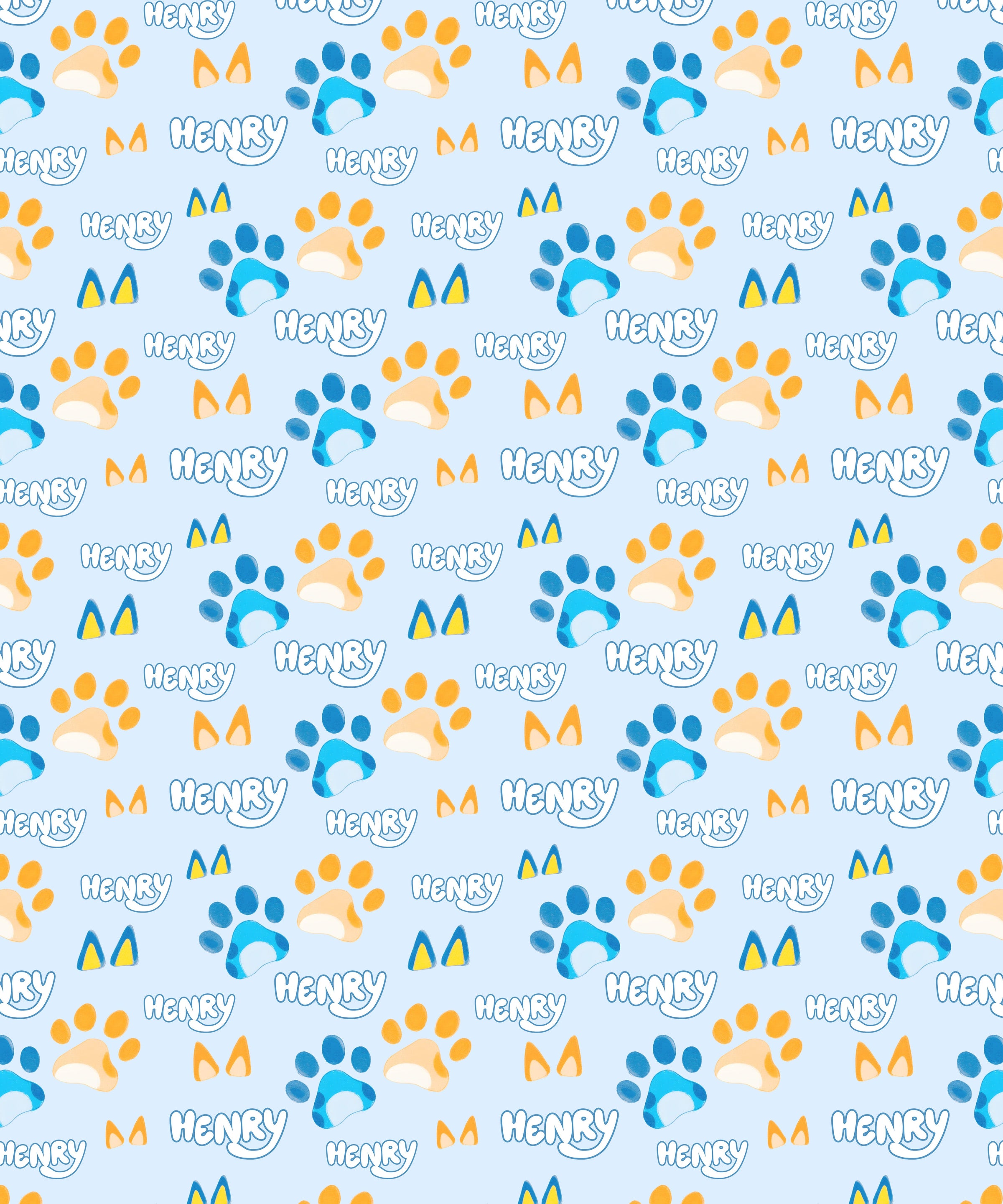 Custom Name Favourite Blue Dog Family Matching