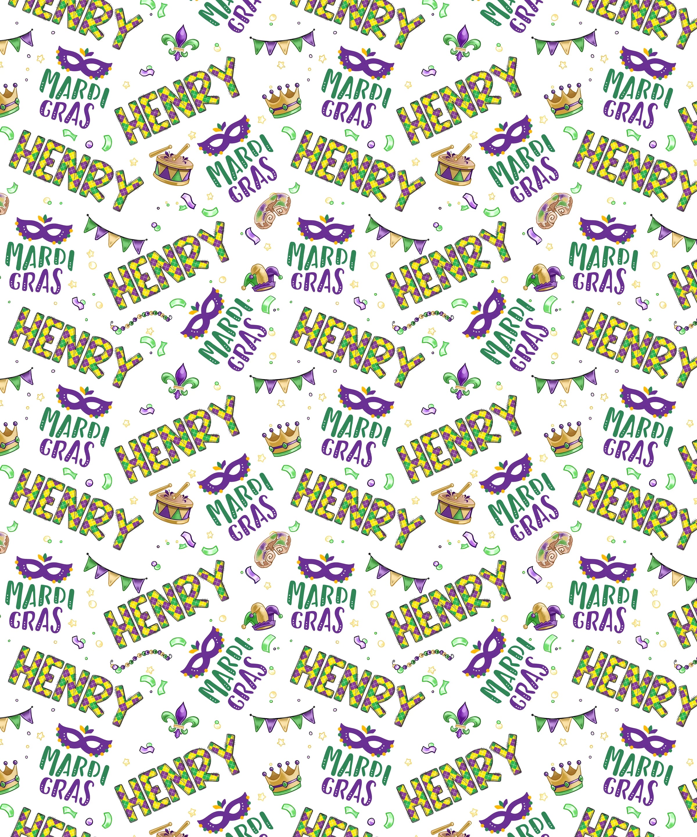 Custom Name Make your own Mardi Gras
