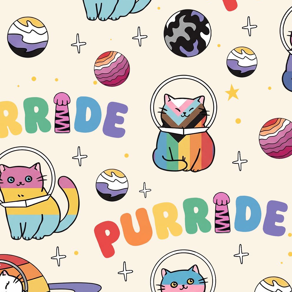 Rainbow Space Cats Family Matching