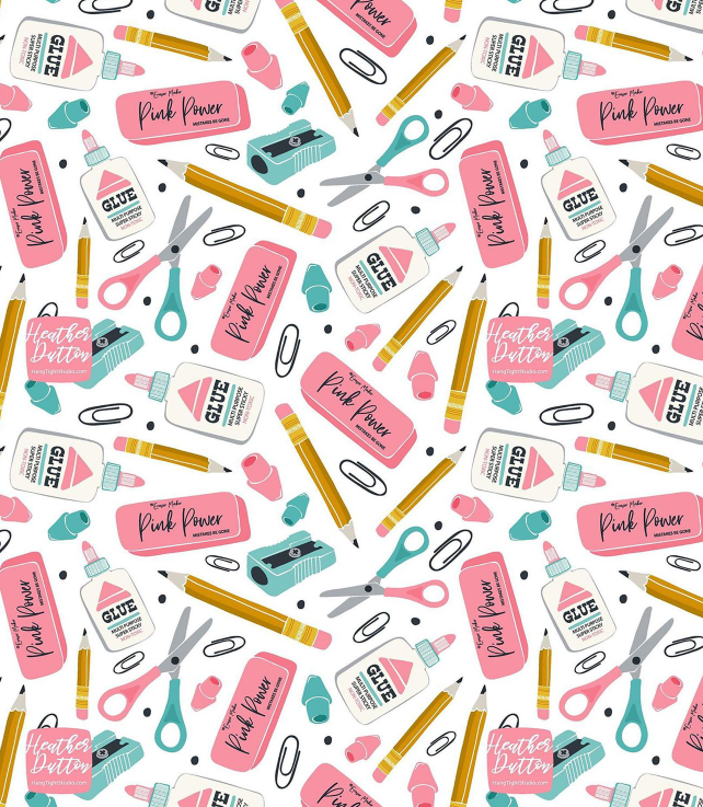 Pink Power School Supplies