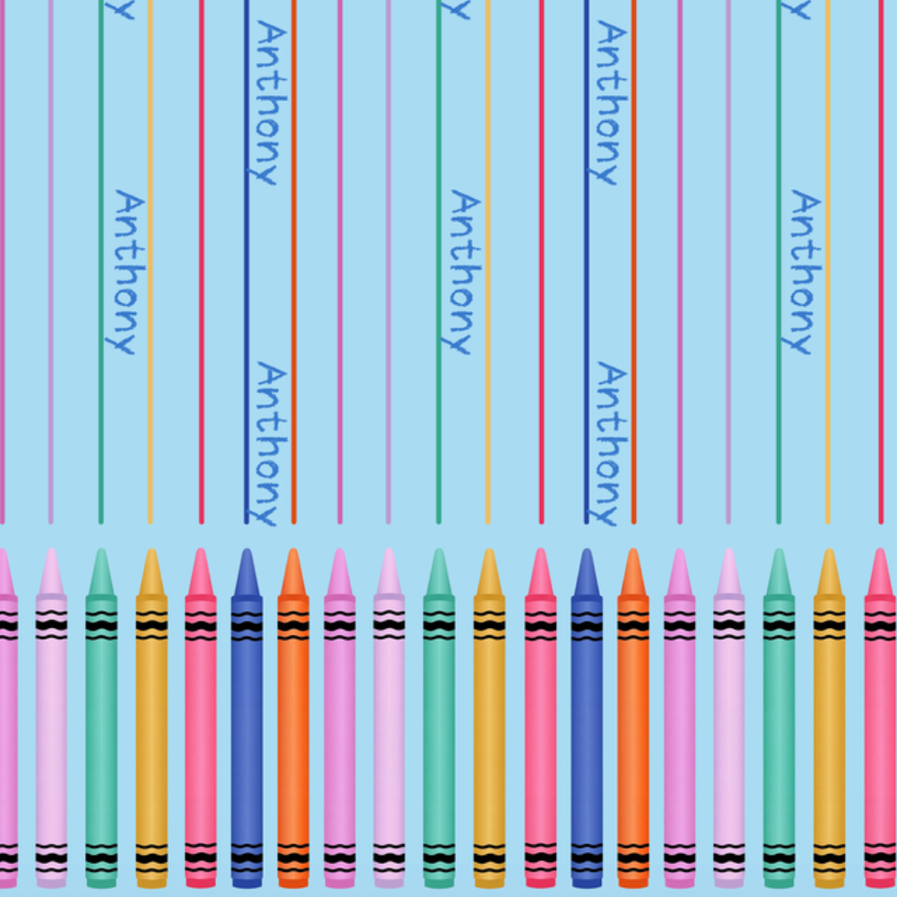 Custom Name Crayon Lines