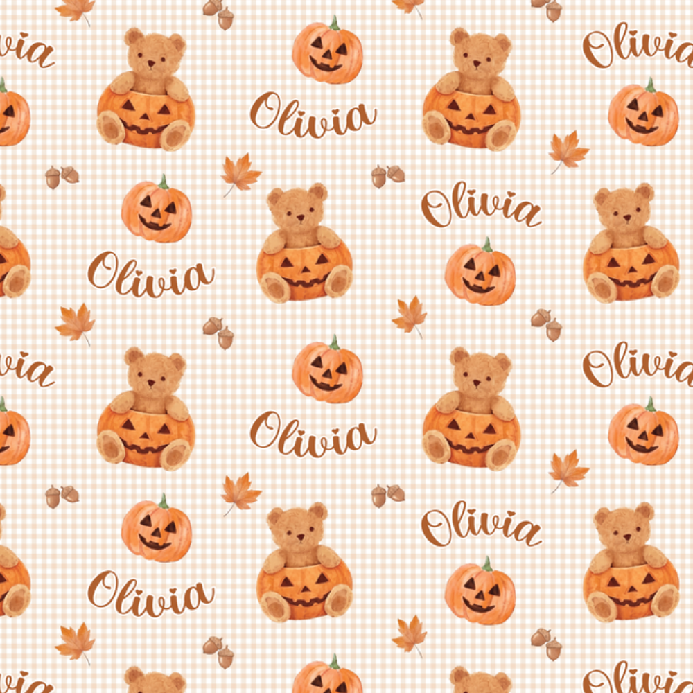 Custom Name Pumpkin Teddy