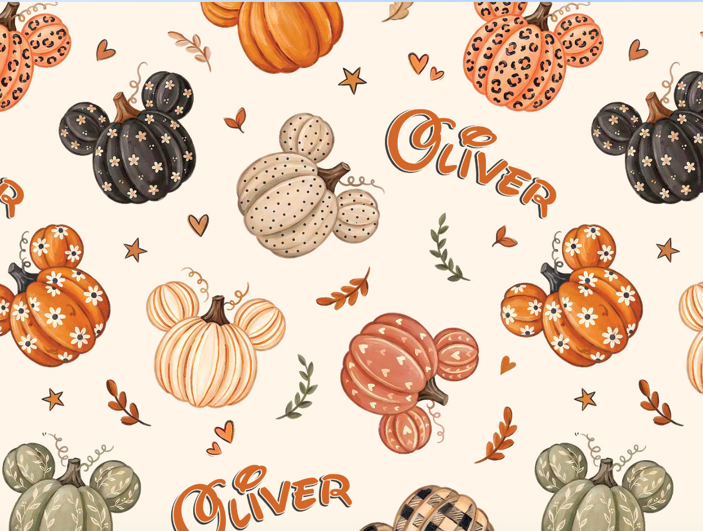 Custom Name Preppy Fall Mouse