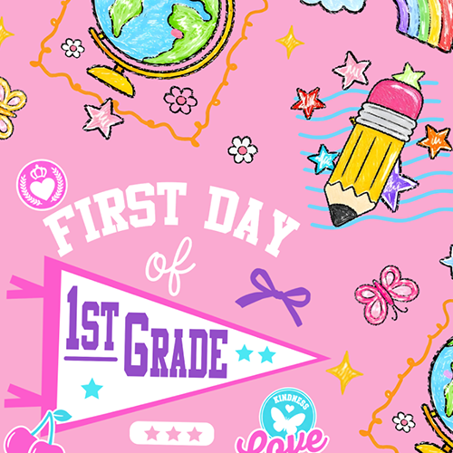Custom Grade Girls School First Day