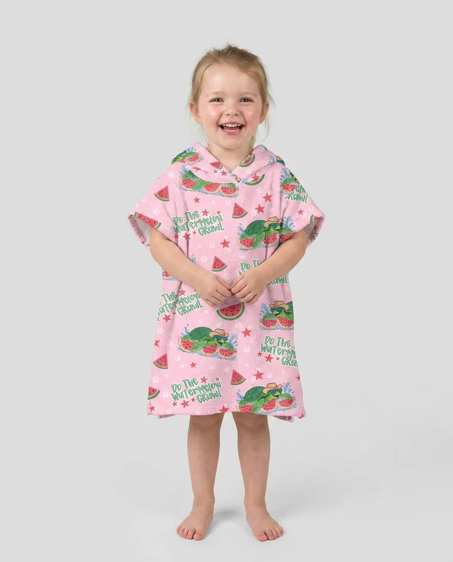 Watermelon Turtle Family Matching Bamboo Swim Poncho