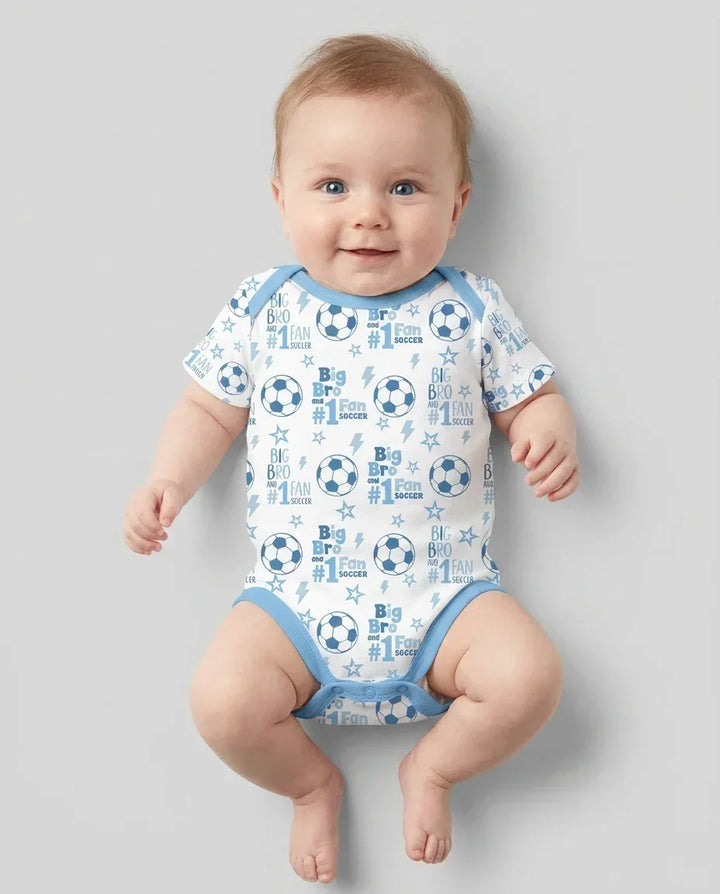 Little Sister and Bro #1 Fan Soccer Bamboo Bodysuit