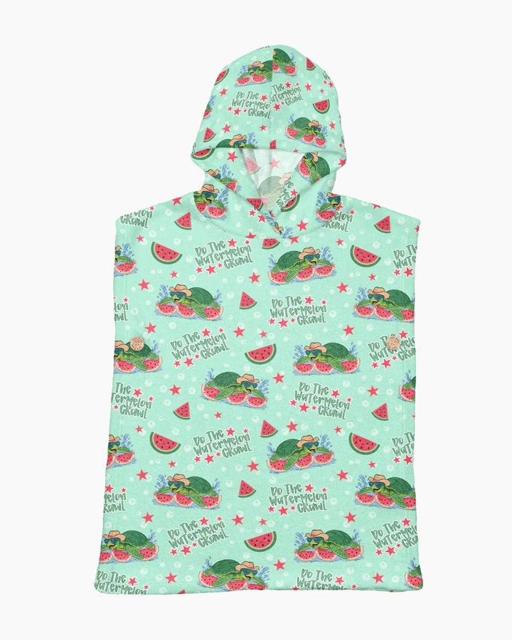 Watermelon Turtle Family Matching Bamboo Swim Poncho