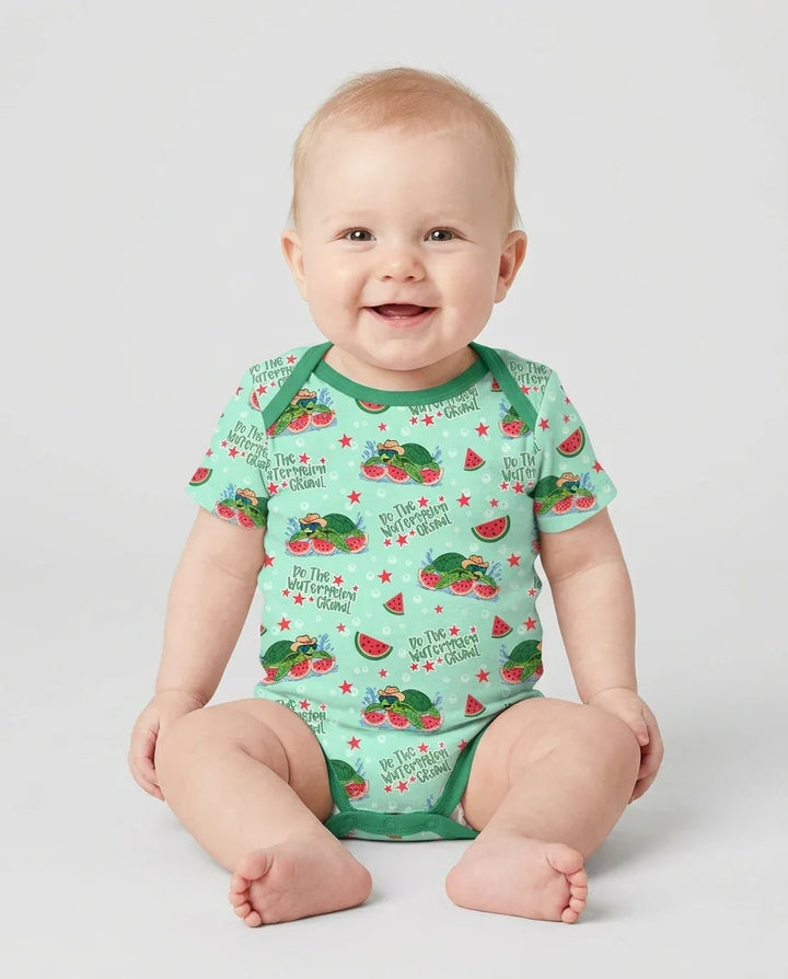 Watermelon Turtle Family Matching Bamboo Bodysuit