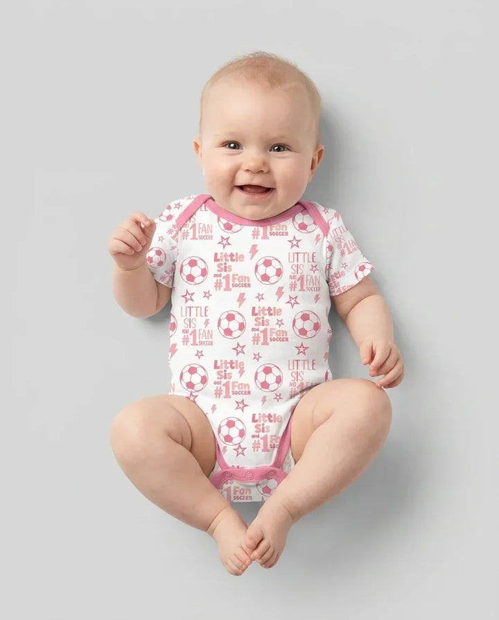Little Sister and Bro #1 Fan Soccer Bamboo Bodysuit