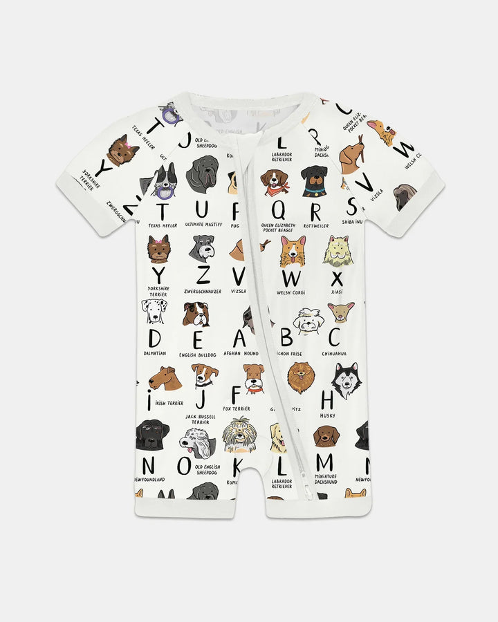 Funny Dogs Alphabet Bamboo Shorty Zippy