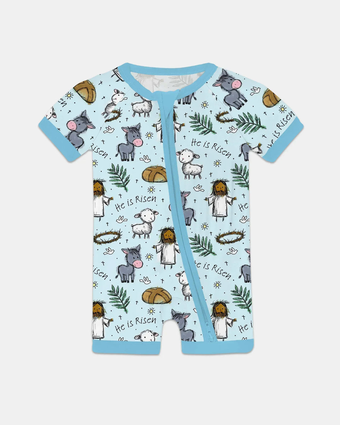 He Is Risen Easter Family Matching Bamboo Shorty Zippy