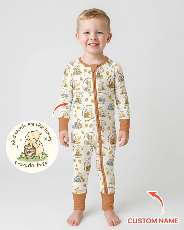 Kind Words Are Like Honey Custom Name Bamboo Convertible Zippy
