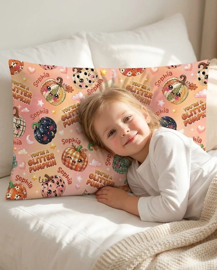 Custom Name You're A Glitter Pumpkin Bamboo Pillow Case