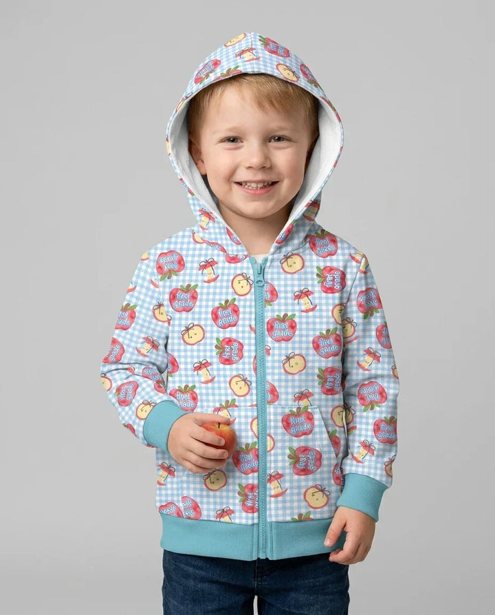Custom School Grade Apple Days Bamboo Zip Hoodie