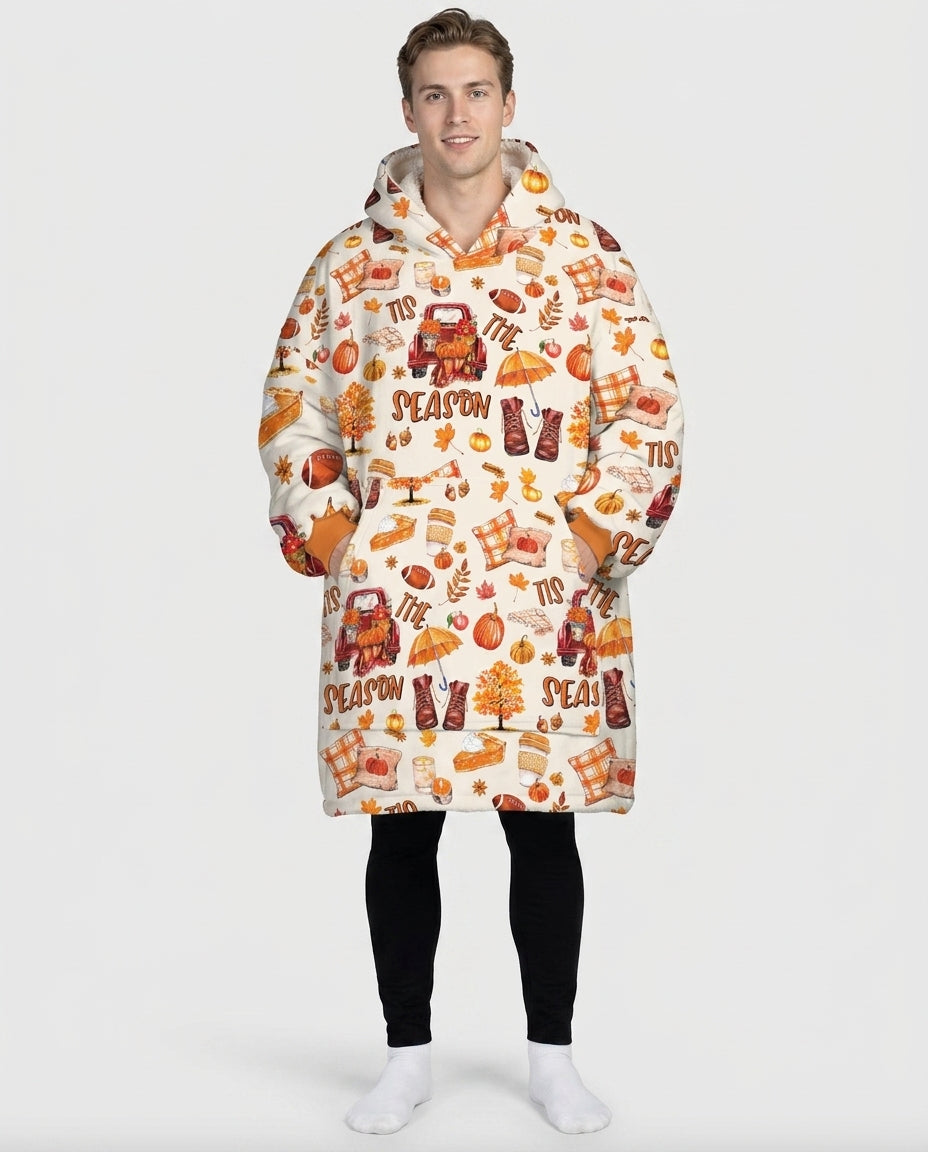Fall Tis the Season Bamboo Blanket Hoodie