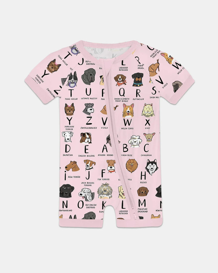 Funny Dogs Alphabet Bamboo Shorty Zippy