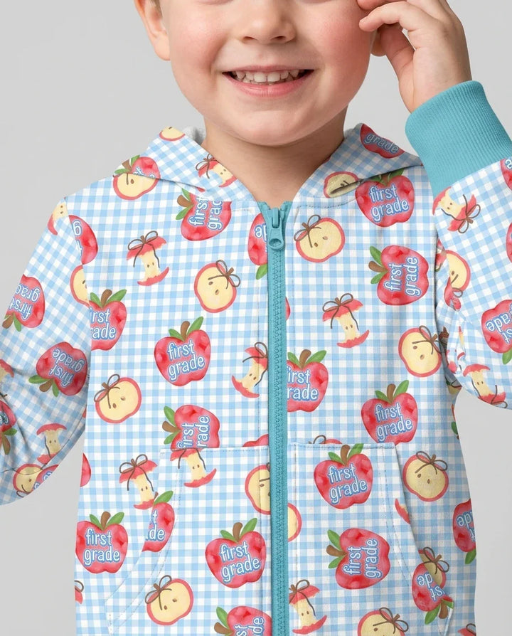Custom School Grade Apple Days Bamboo Zip Hoodie