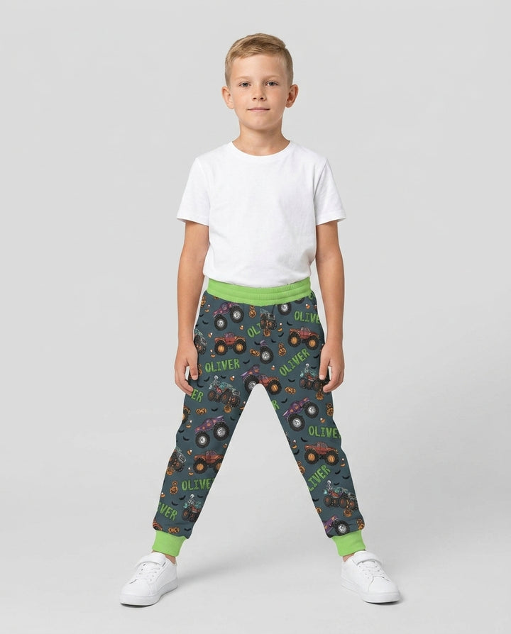 Custom Name Haunted Monster Trucks Bamboo Jogger