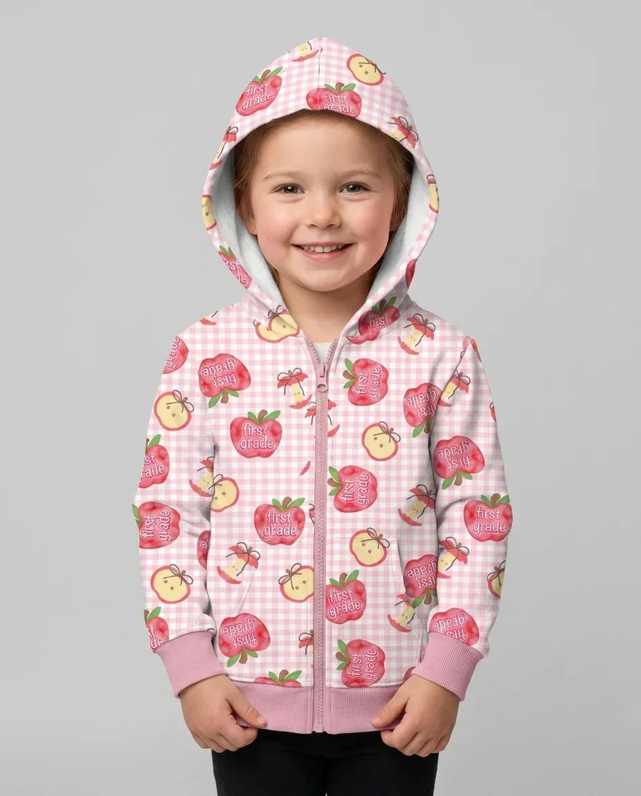 Custom School Grade Apple Days Bamboo Zip Hoodie