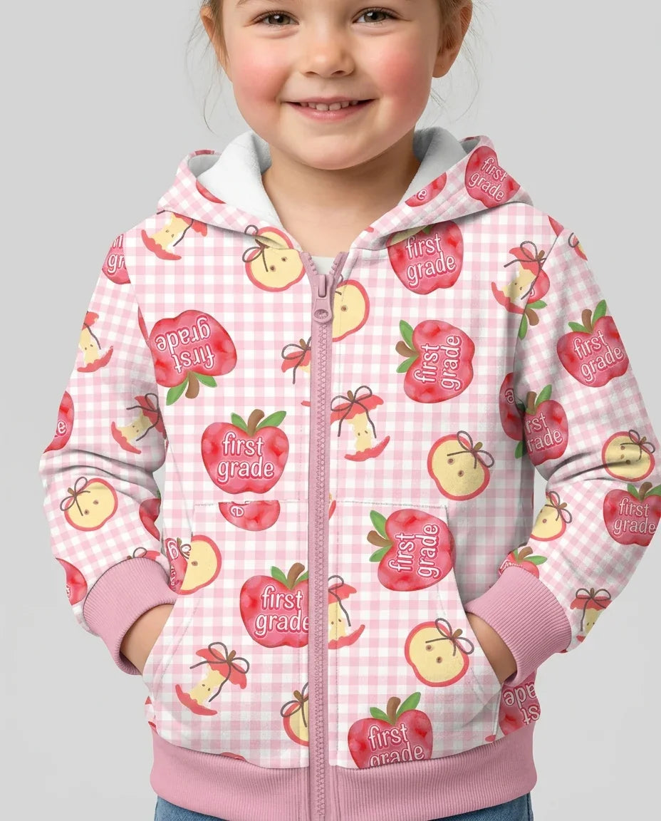 Custom School Grade Apple Days Bamboo Zip Hoodie