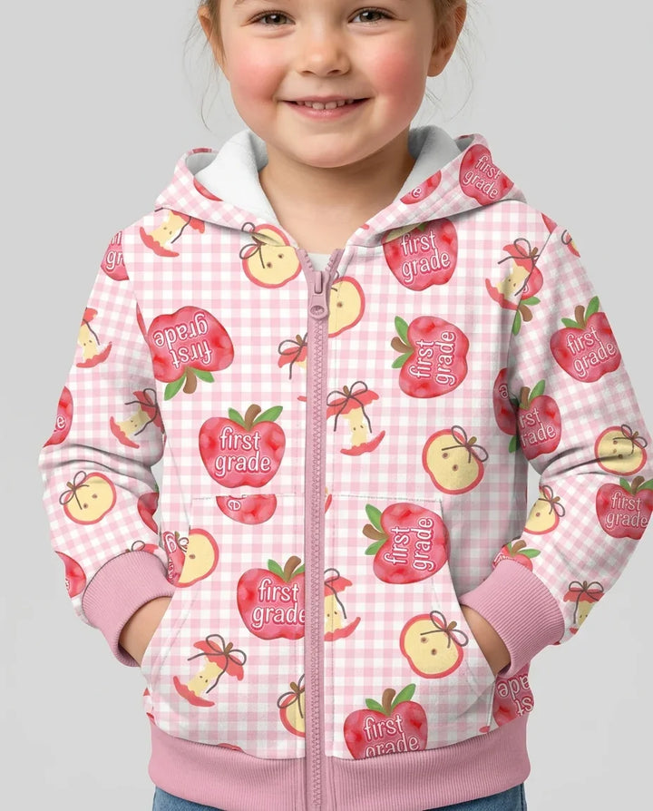 Custom School Grade Apple Days Bamboo Zip Hoodie