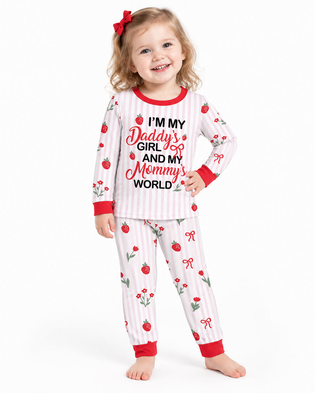 I'm My Daddy's Girl And My Mommy's World Bamboo Two Piece Long Sleeve Pajama Set