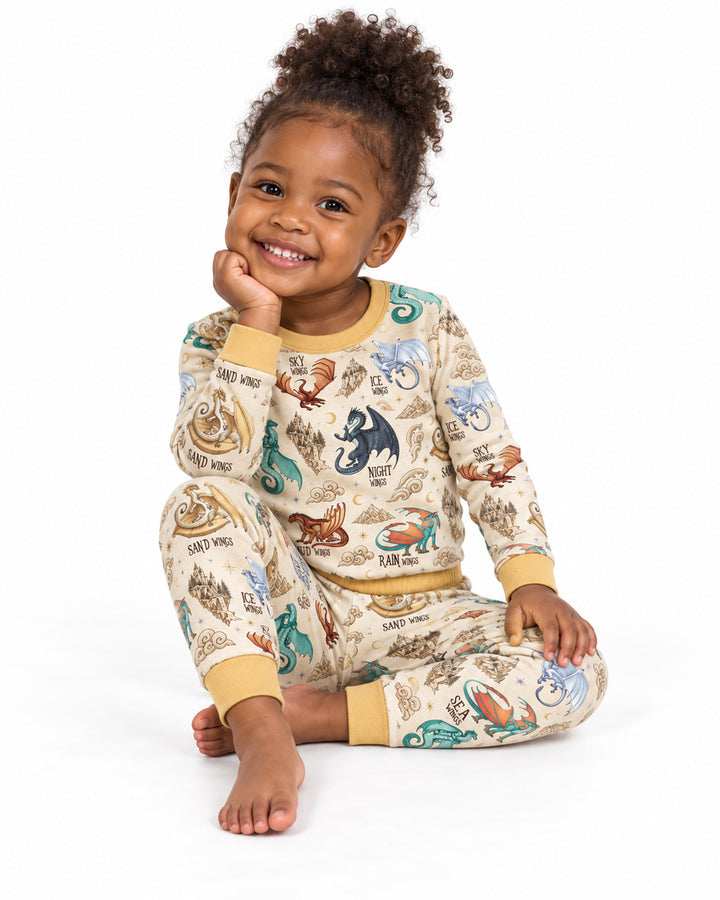 Elemental Dragons Bamboo Two Piece Long Sleeve Pajama Set