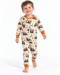 Halloween Construction Crew Ghost Bamboo Two Piece Long Sleeve Pajama Set