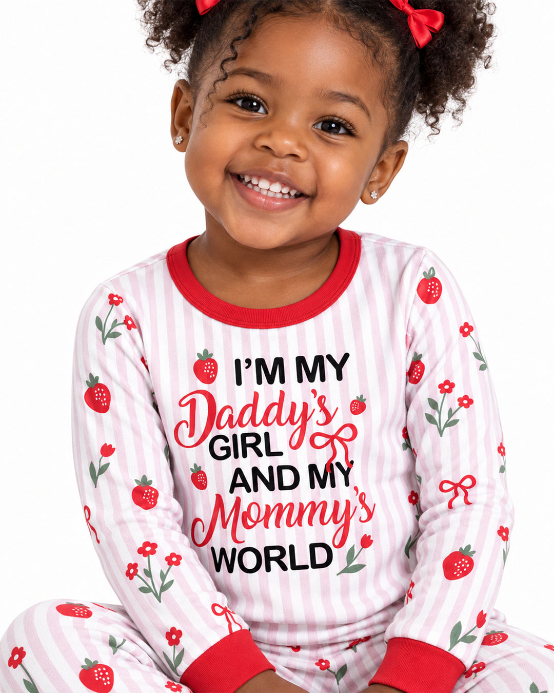 I'm My Daddy's Girl And My Mommy's World Bamboo Two Piece Long Sleeve Pajama Set