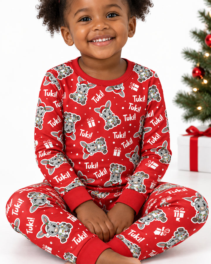 Tuki Tuki Donkey Bamboo Two Piece Long Sleeve Pajama Set