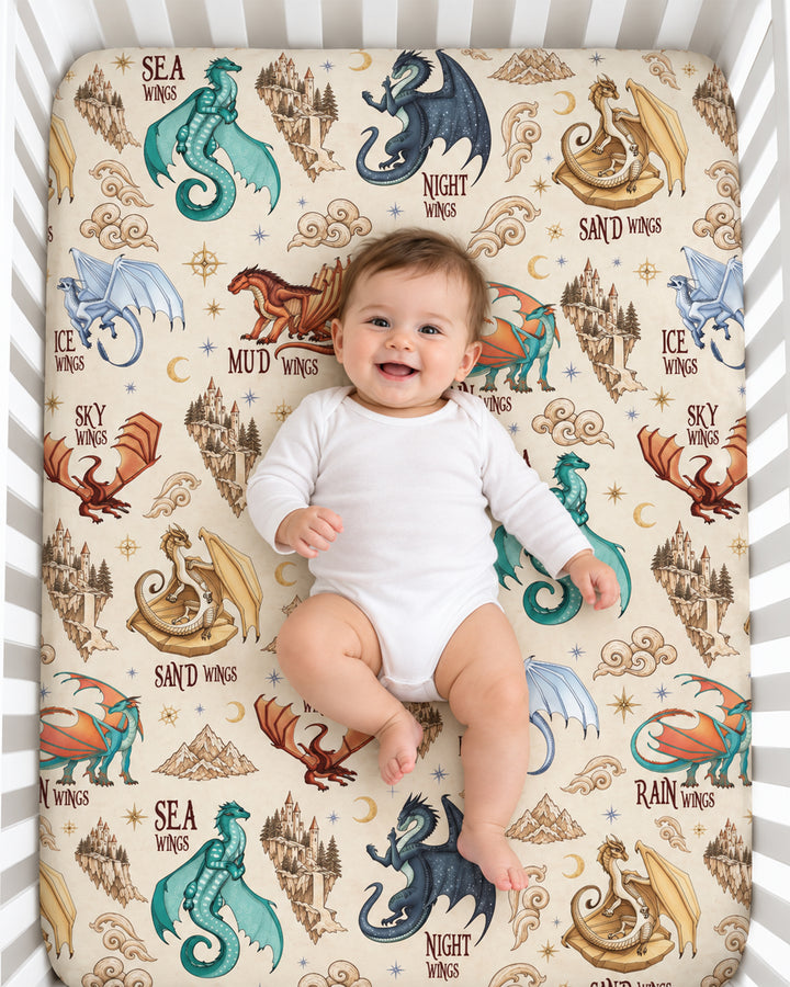 Elemental Dragons Bamboo Fitted Crib Sheet