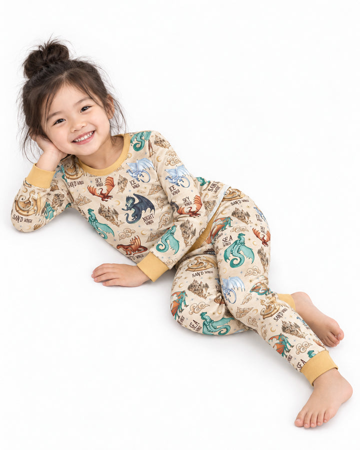 Elemental Dragons Bamboo Two Piece Long Sleeve Pajama Set