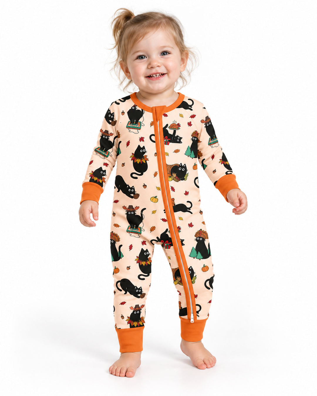Cozy Cat On Thanksgiving Bamboo Convertible Zippy