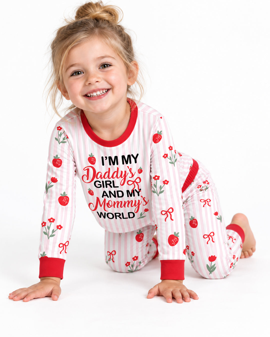 I'm My Daddy's Girl And My Mommy's World Bamboo Two Piece Long Sleeve Pajama Set