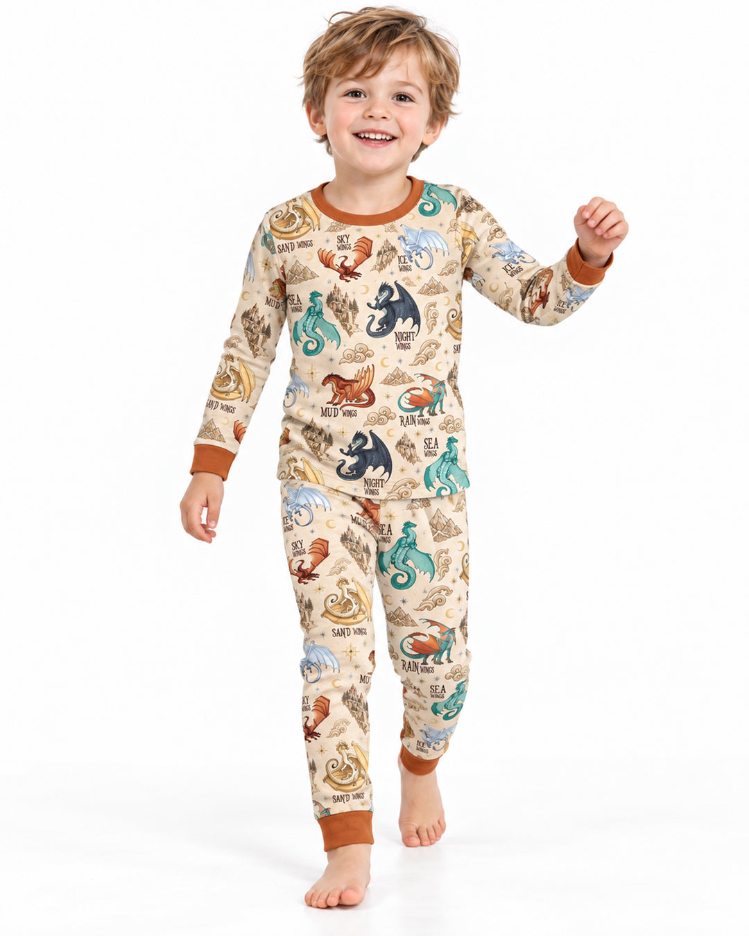 Elemental Dragons Bamboo Two Piece Long Sleeve Pajama Set