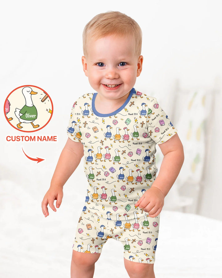 Psalm 23:6 Matching Family Bamboo Two Piece Short Sleeve Shorts Pajama Set