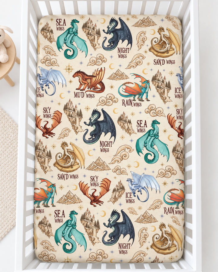 Elemental Dragons Bamboo Fitted Crib Sheet