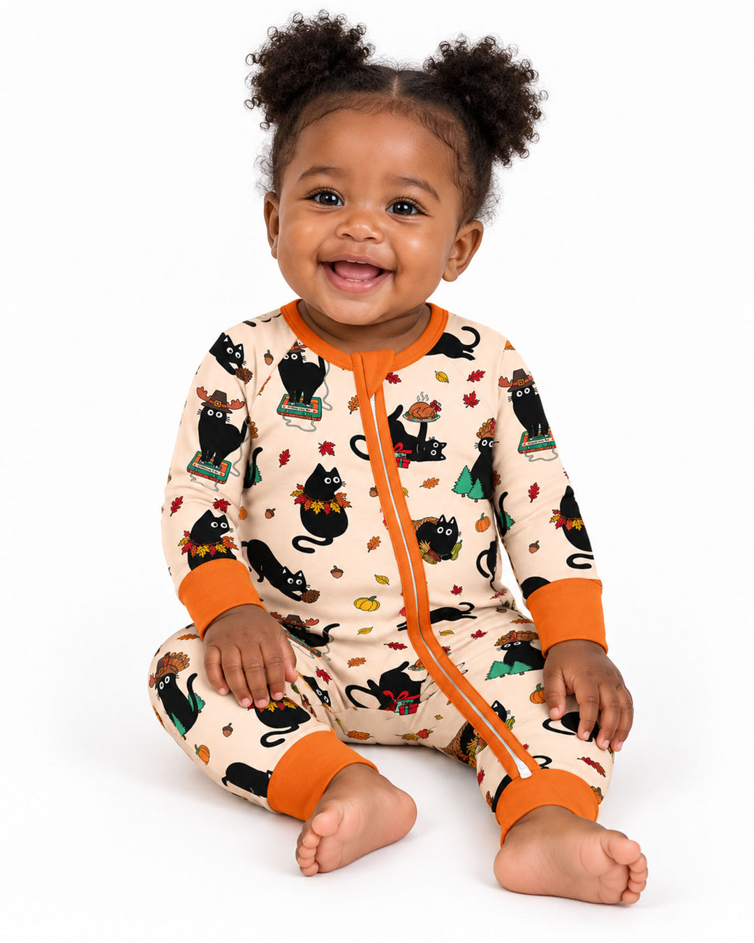 Cozy Cat On Thanksgiving Bamboo Convertible Zippy