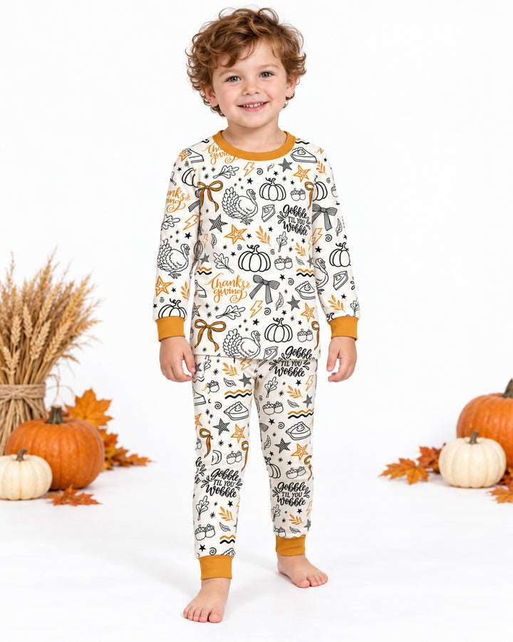 Cute Coquette Fal Bamboo Two Piece Long Sleeve Pajama Set