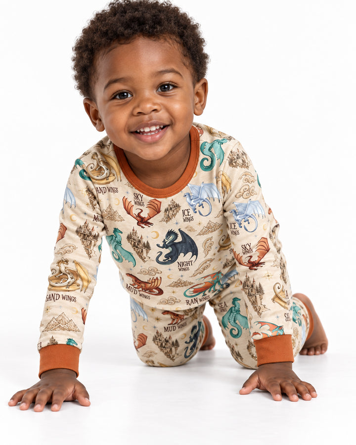 Elemental Dragons Bamboo Two Piece Long Sleeve Pajama Set