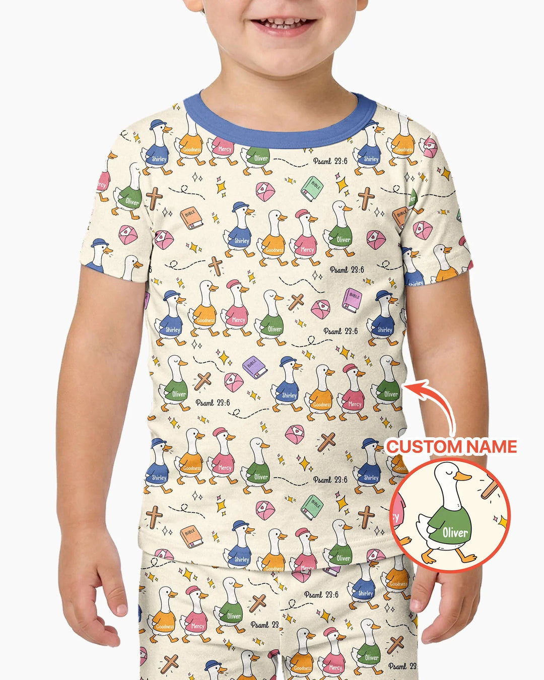 Psalm 23:6 Matching Family Bamboo Two Piece Short Sleeve Pajama Set