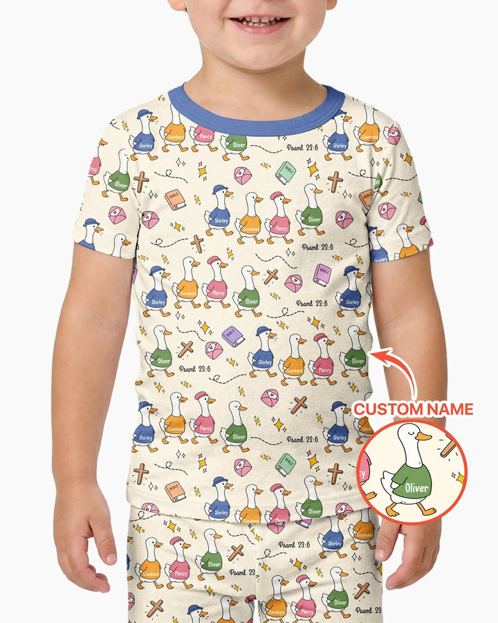 Psalm 23:6 Matching Family Bamboo Two Piece Short Sleeve Pajama Set