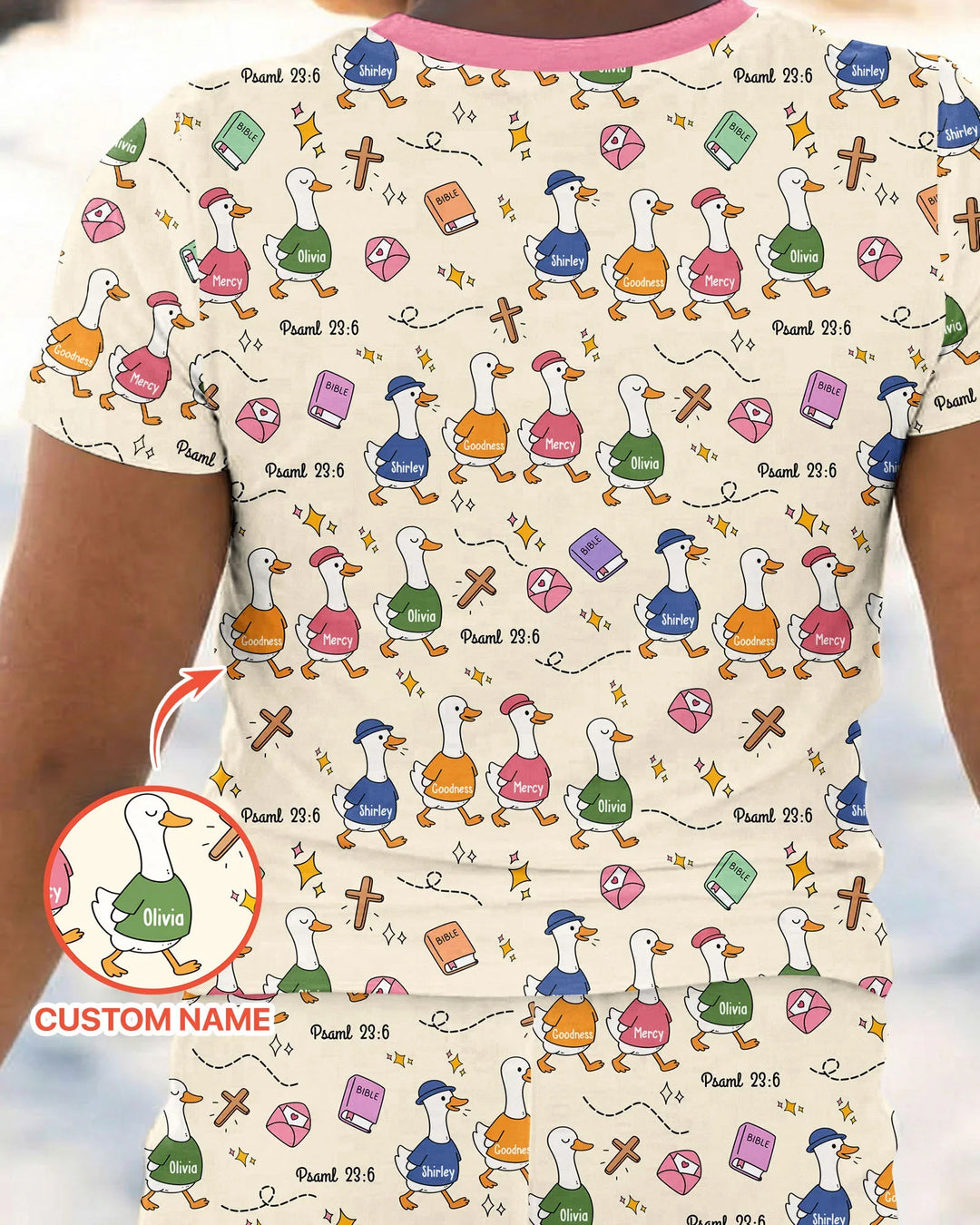 Psalm 23:6 Matching Family Bamboo Two Piece Short Sleeve Pajama Set