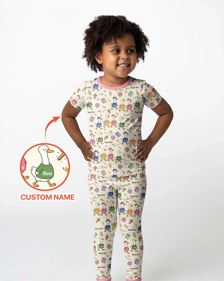 Psalm 23:6 Matching Family Bamboo Two Piece Short Sleeve Pajama Set
