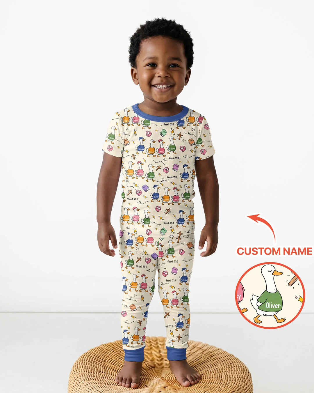 Psalm 23:6 Matching Family Bamboo Two Piece Short Sleeve Pajama Set