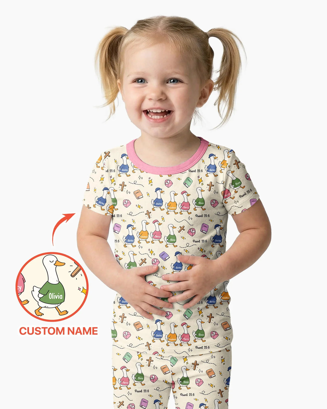 Psalm 23:6 Matching Family Bamboo Two Piece Short Sleeve Pajama Set