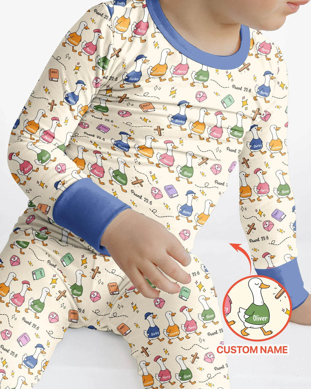 Psalm 23:6 Matching Family Bamboo Two Piece Long Sleeve Pajama Set