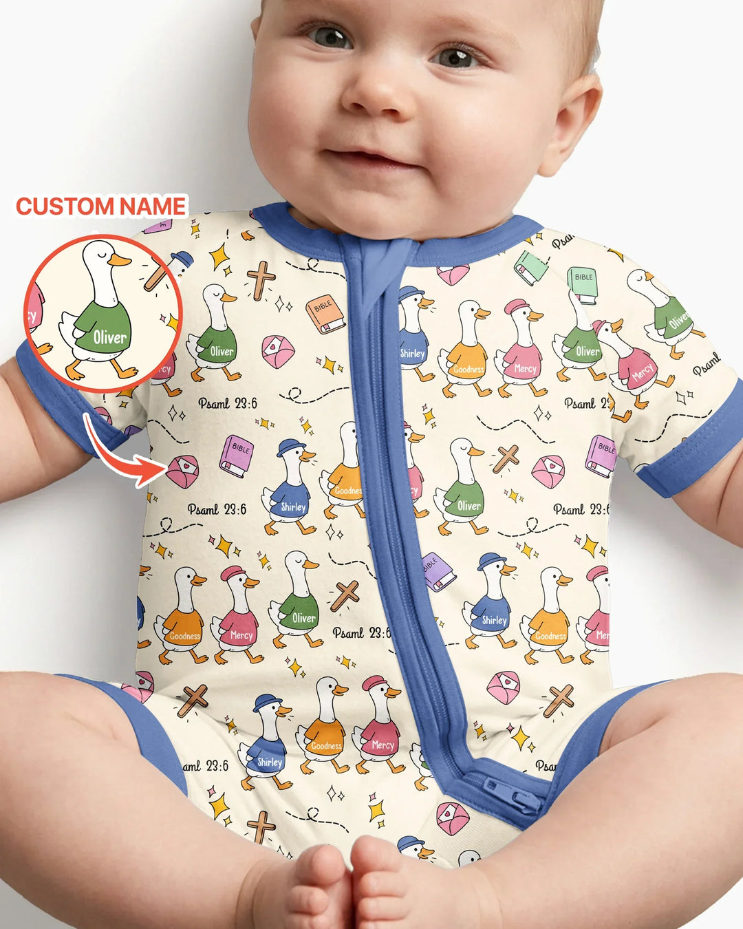 Psalm 23:6 Matching Family Bamboo Shorty Zippy